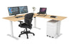 Just Right Height Adjustable Corner (RHS) Workstation - White Frame [1400L x 1700W] - Thumbnail 5 