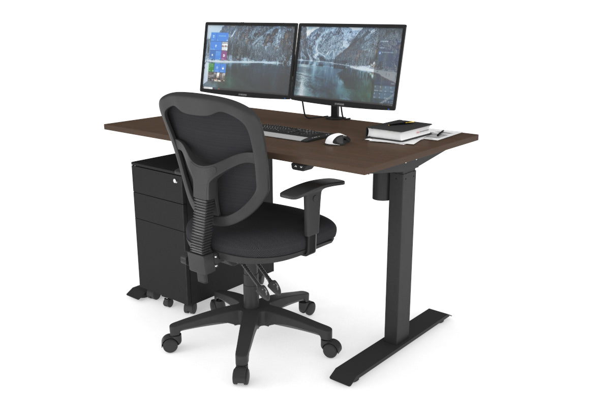 Just Right Height Adjustable Desk [1200L x 700W] Jasonl black leg wenge 