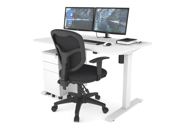 Just Right Height Adjustable Desk [1200L x 700W] Jasonl white leg white 