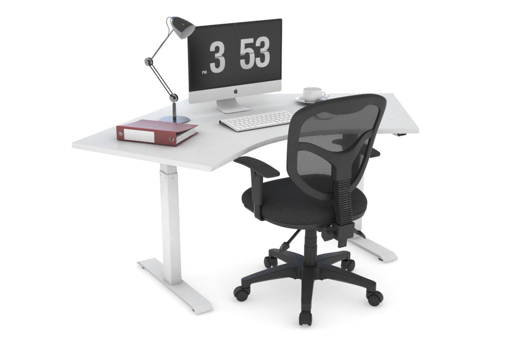 Just Right Height Adjustable Single Person 120 Degree Workstation-white  