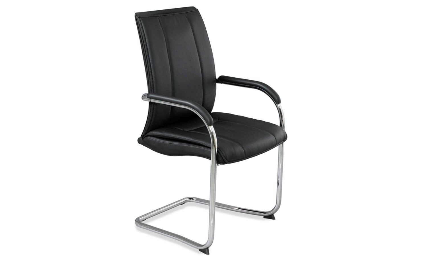 Kookaburra Visitor Chair - Synthetic Leather Black Cantilever Base Jasonl Black 