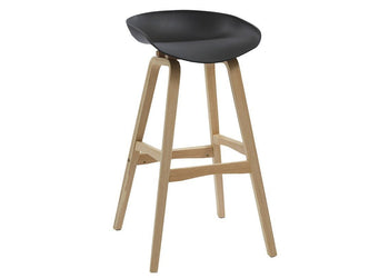 Sonic Lana Cafe and Bar Stool with Wooden Legs Sonic black shell 