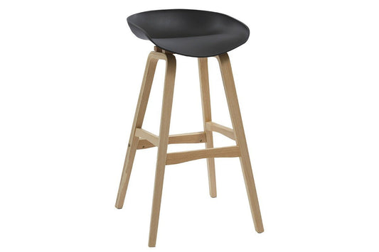 Sonic Lana Cafe and Bar Stool with Wooden Legs Sonic black shell 