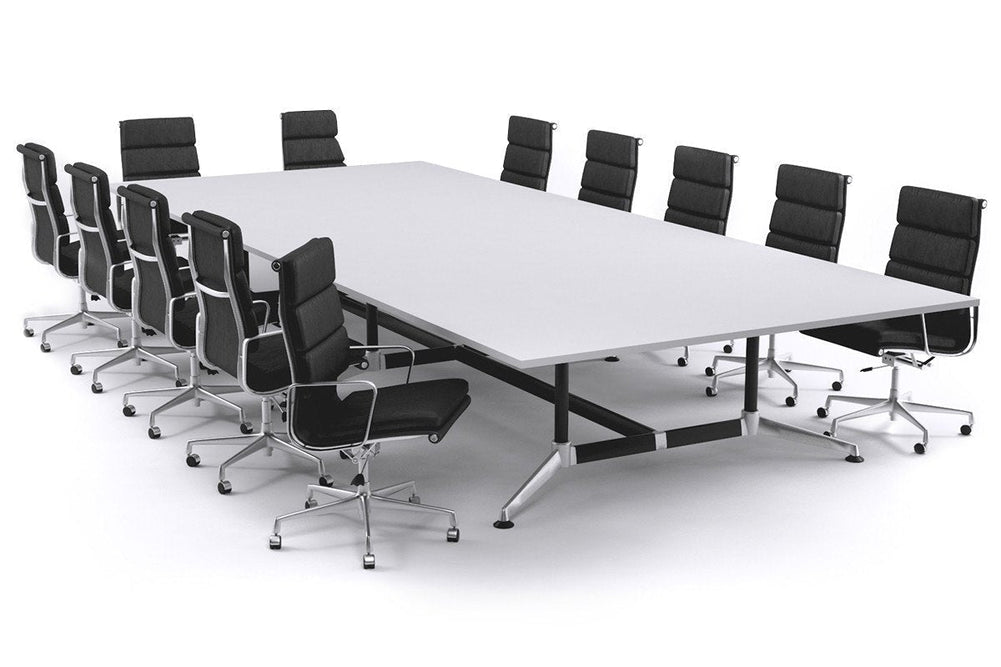 Large Boardroom Table With Indented Chrome Legs Blackjack For 10 / 12 / 14 People-chrome frame  