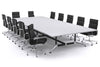Large Boardroom Table With Indented Chrome Legs Blackjack For 10 / 12 / 14 People - Thumbnail 1 