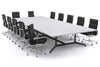 Large Boardroom Table With Indented Chrome Legs Blackjack For 10 / 12 / 14 People - Thumbnail 2 