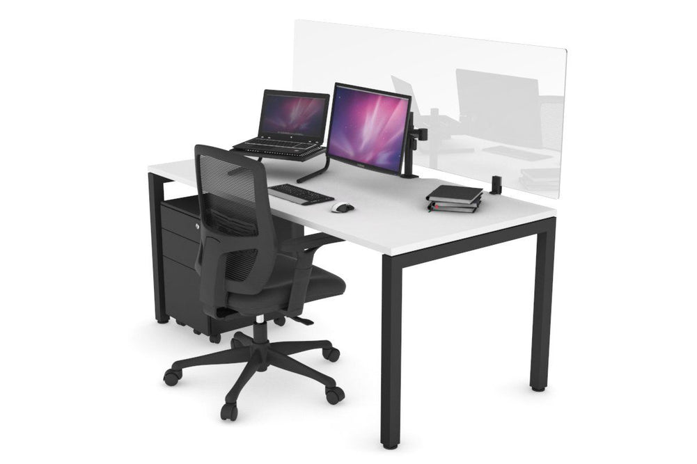 Lean Perspex Hygiene Screens - Clear Perspex  [750H x 1500W]-black  