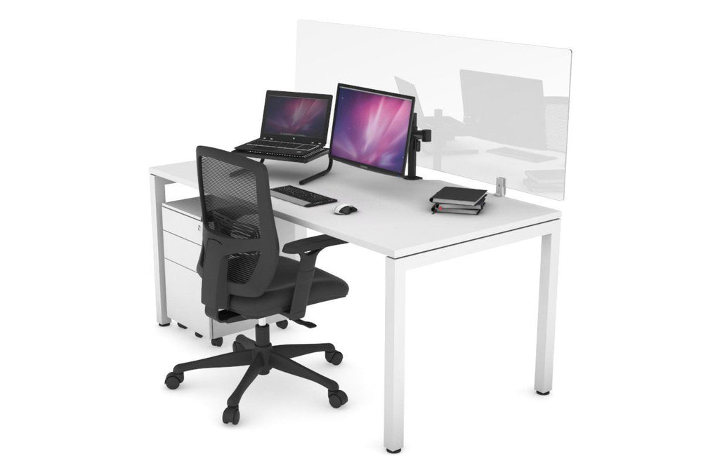 Lean Perspex Hygiene Screens - Clear Perspex  [750H x 1500W]-black  