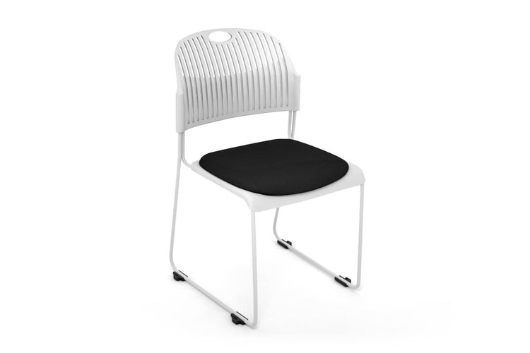 Lozza Visitor Chair - Sled Base Jasonl white fabric seat 