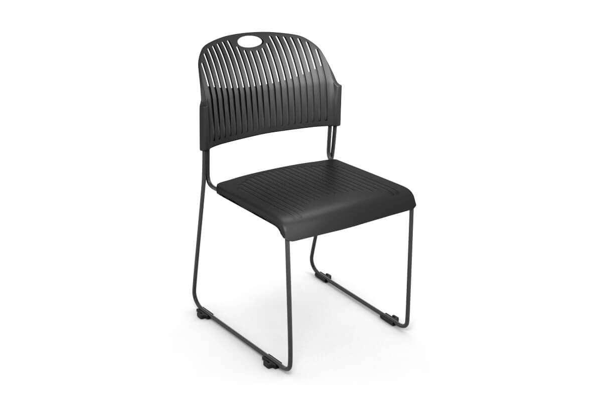 Lozza Visitor Chair - Sled Base Jasonl black plastic seat and back 