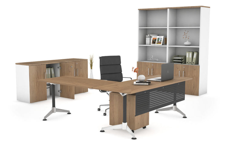 LShaped Corner Executive Office Desk Blackjack [1600L x 1700W] Ooh La La salvage oak black modesty 