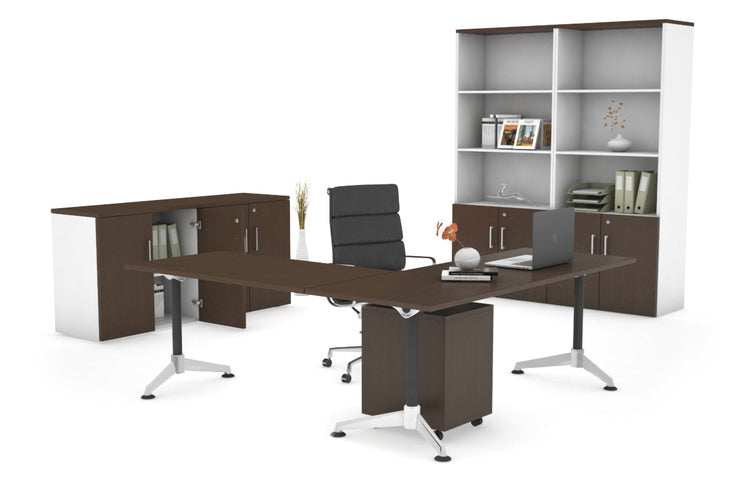 LShaped Corner Executive Office Desk Blackjack [1600L x 1700W] Ooh La La wenge none 