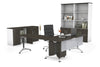 LShaped Corner Executive Office Desk Blackjack [1600L x 1800W with Cable Scallop] - Thumbnail 14 