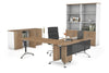 LShaped Corner Executive Office Desk Blackjack [1600L x 1800W with Cable Scallop] - Thumbnail 12 