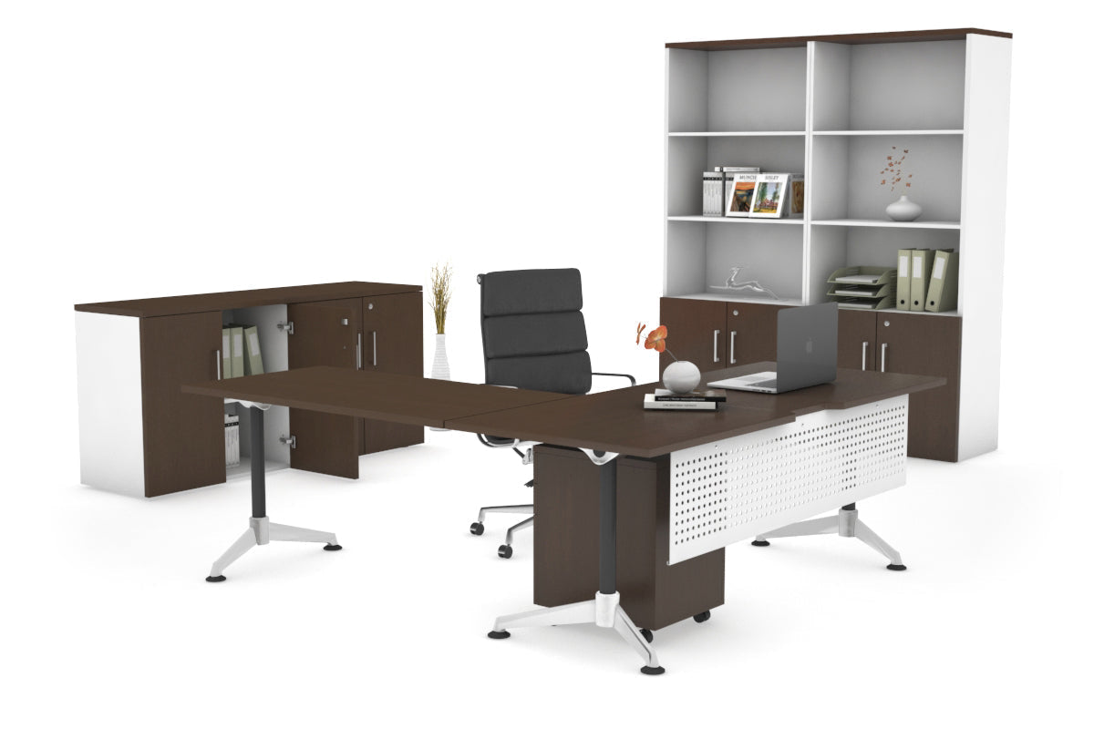 LShaped Corner Executive Office Desk Blackjack [1800L x 1800W] Ooh La La wenge white modesty 