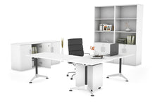  - LShaped Corner Executive Office Desk Blackjack [1800L x 1800W] - 1