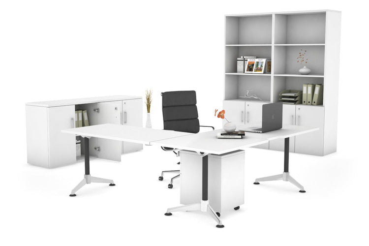 LShaped Corner Executive Office Desk Blackjack [1800L x 1800W] Ooh La La white none 
