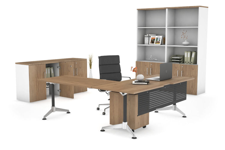 LShaped Corner Executive Office Desk Blackjack [1800L x 1800W] Ooh La La salvage oak black modesty 