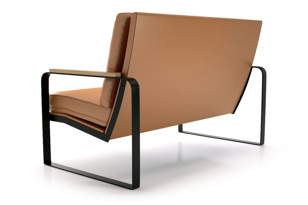 Lux Double Seater Lounge Chair-brown  