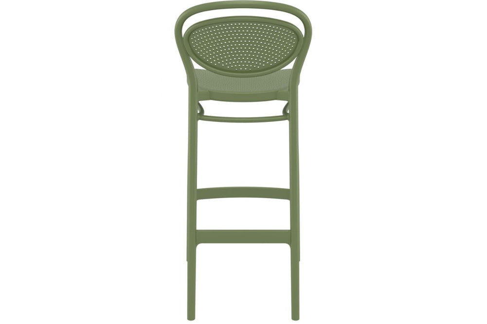 Hospitality Plus Marcel Bar Stool - 750mm Seat Height [1060H x 450W]-olive green  