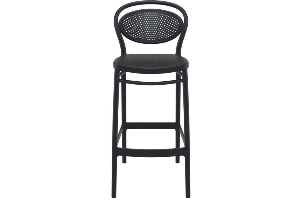 Hospitality Plus Marcel Bar Stool - 750mm Seat Height [1060H x 450W]-black  