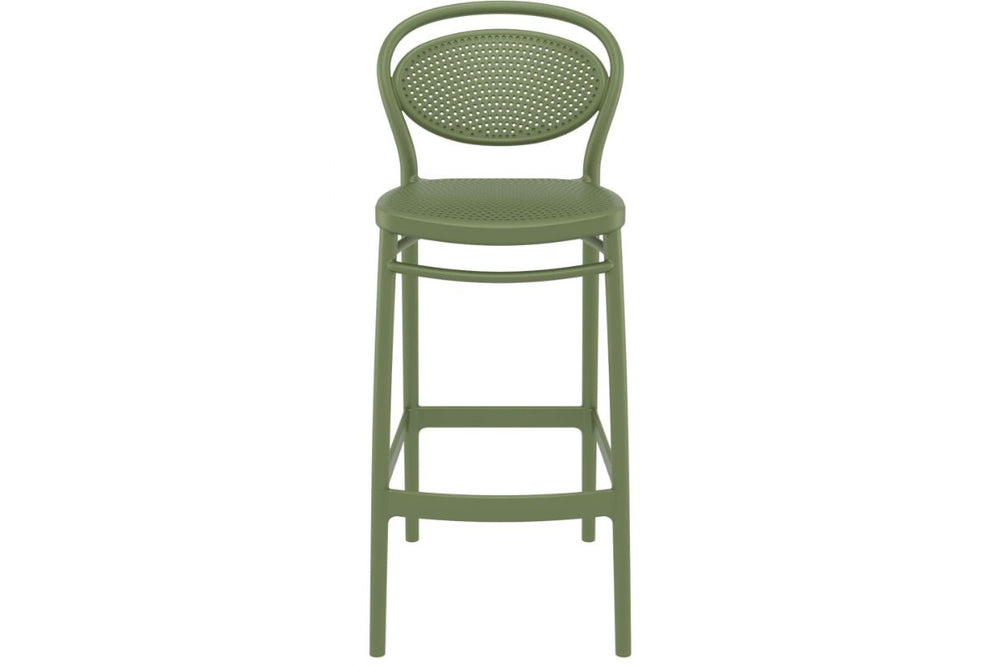 Hospitality Plus Marcel Bar Stool - 750mm Seat Height [1060H x 450W]-olive green  
