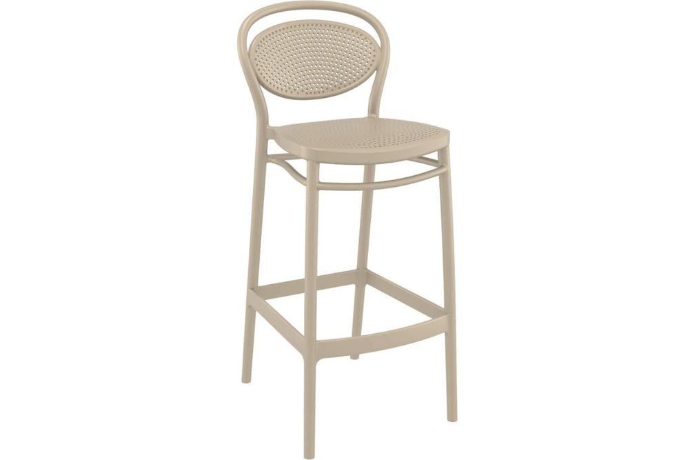 Hospitality Plus Marcel Bar Stool - 750mm Seat Height [1060H x 450W]-olive green  