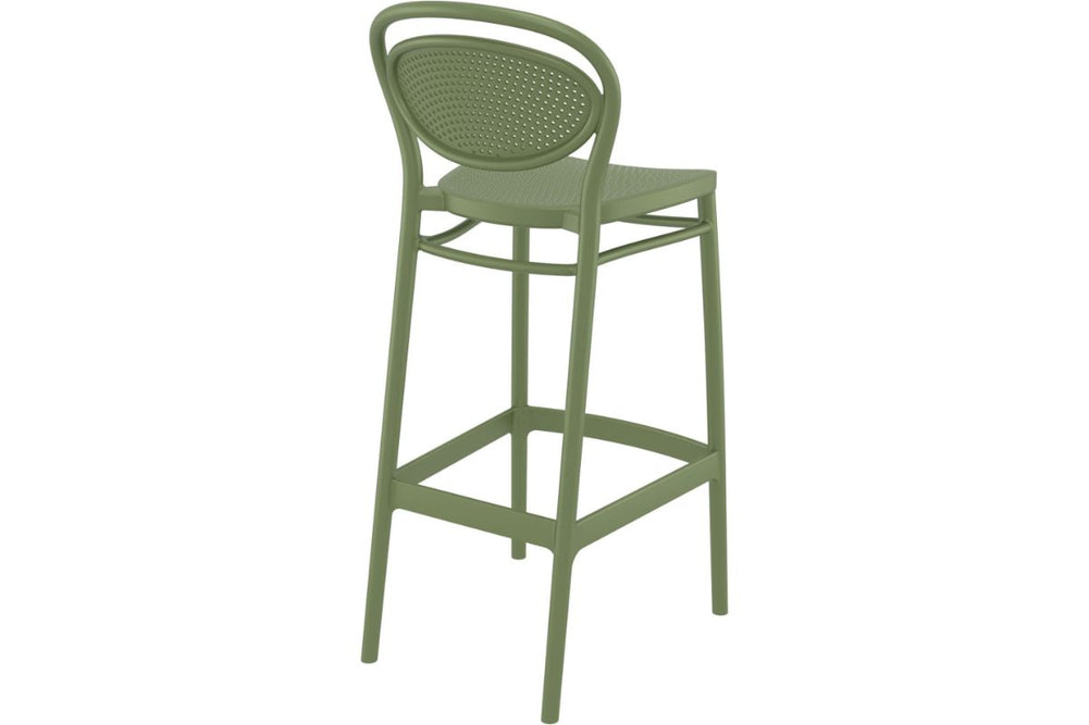 Hospitality Plus Marcel Bar Stool - 750mm Seat Height [1060H x 450W]-olive green  