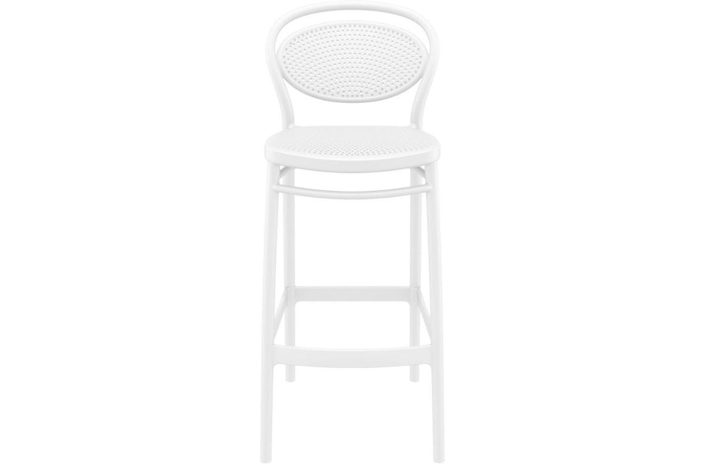 Hospitality Plus Marcel Bar Stool - 750mm Seat Height [1060H x 450W]-white  