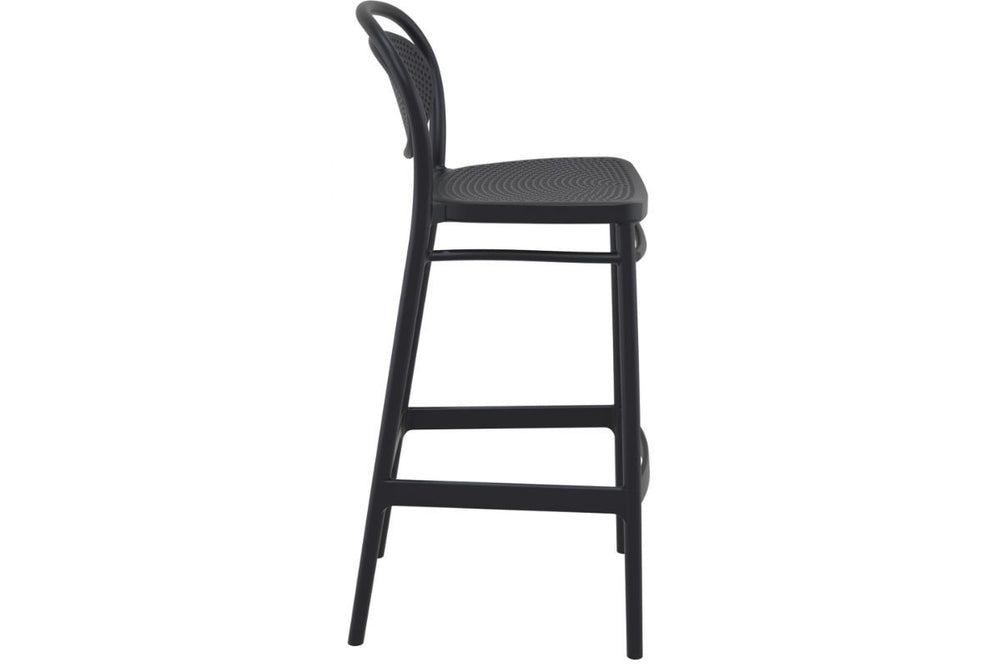 Hospitality Plus Marcel Bar Stool - 750mm Seat Height [1060H x 450W]-olive green  