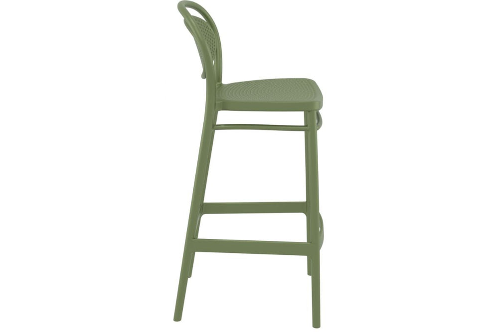 Hospitality Plus Marcel Bar Stool - 750mm Seat Height [1060H x 450W]-olive green  
