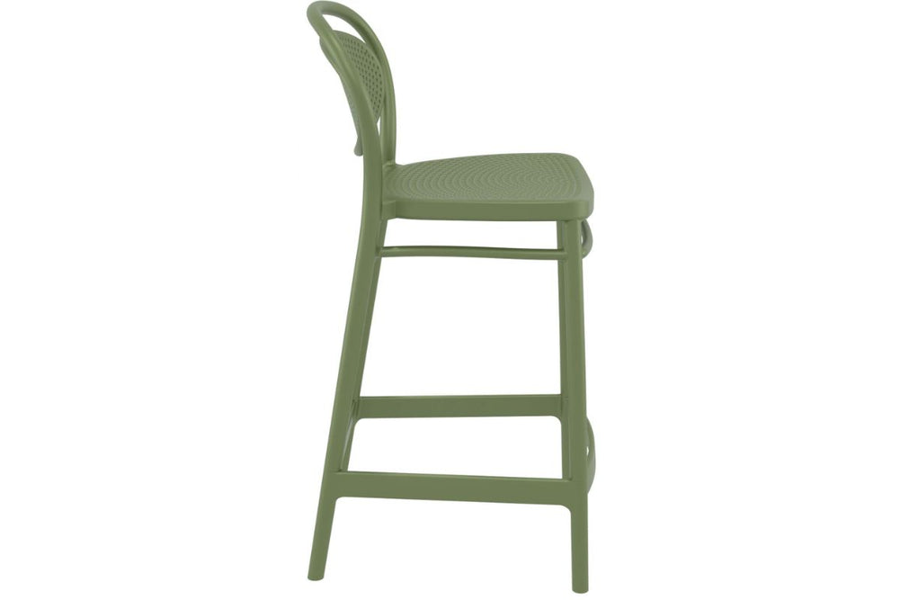 Hospitality Plus Marcel Bar Stool - 650mm Seat Height [960H x 440W]-olive green  
