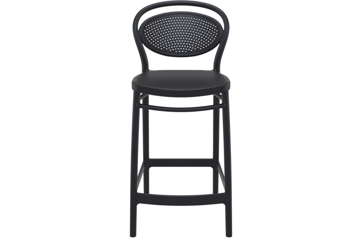 Hospitality Plus Marcel Bar Stool - 650mm Seat Height [960H x 440W]-black  