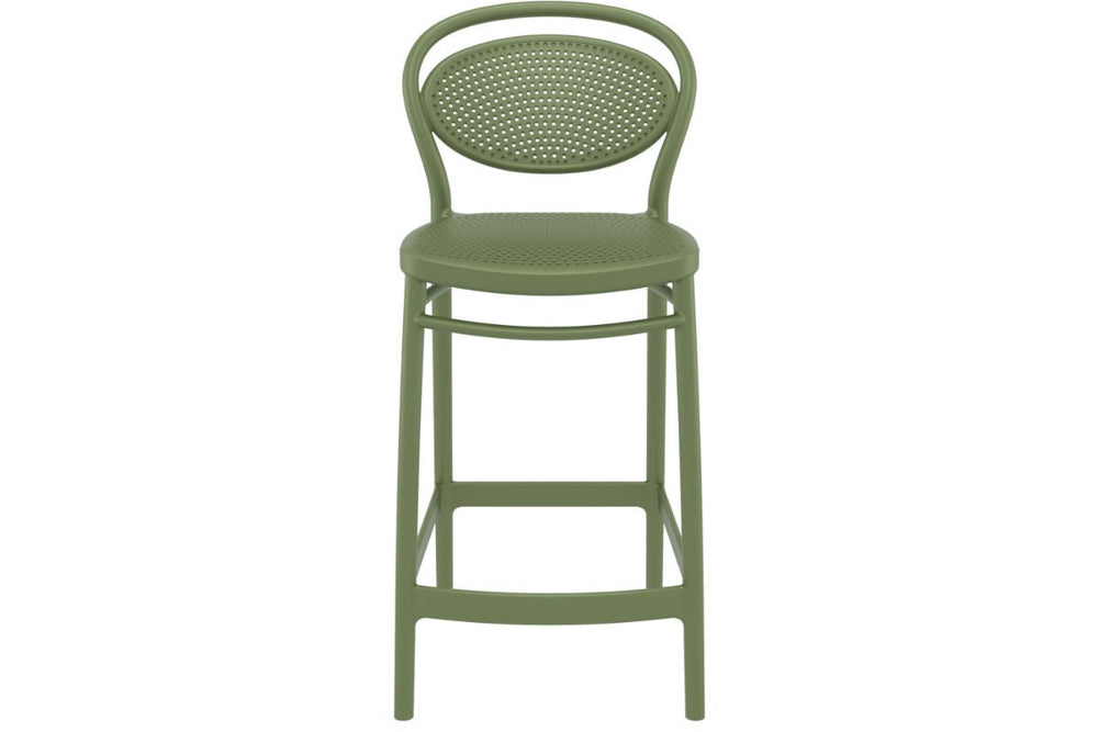 Hospitality Plus Marcel Bar Stool - 650mm Seat Height [960H x 440W]-olive green  