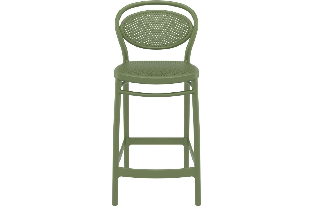 Hospitality Plus Marcel Bar Stool - 650mm Seat Height [960H x 440W]-olive green  