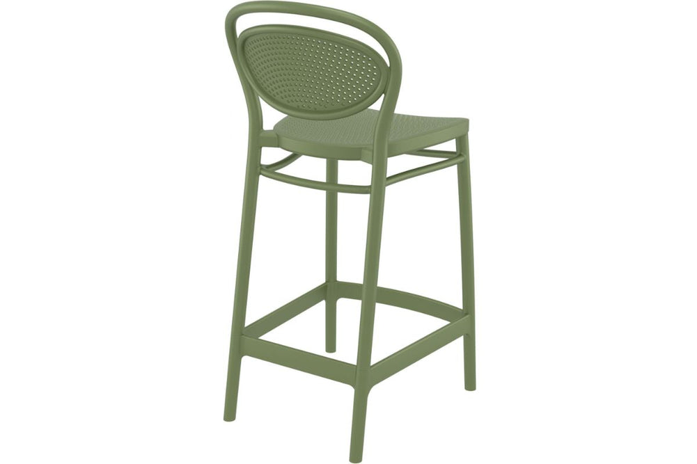 Hospitality Plus Marcel Bar Stool - 650mm Seat Height [960H x 440W]-olive green  