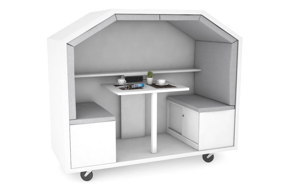 Mobile Meeting Pod-brown synthetic leather  