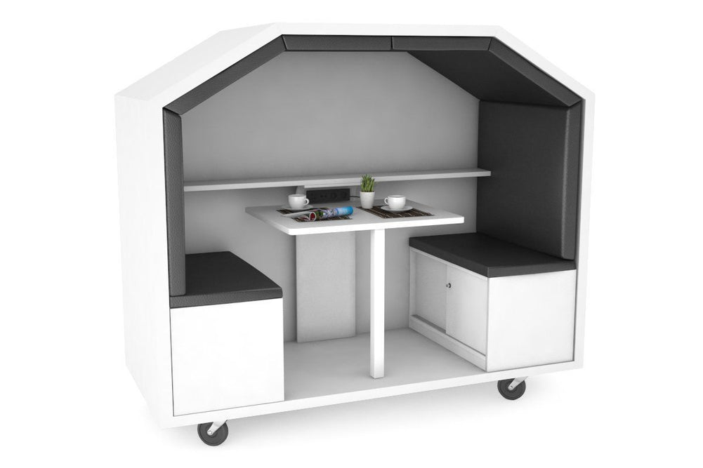 Mobile Meeting Pod-brown synthetic leather  