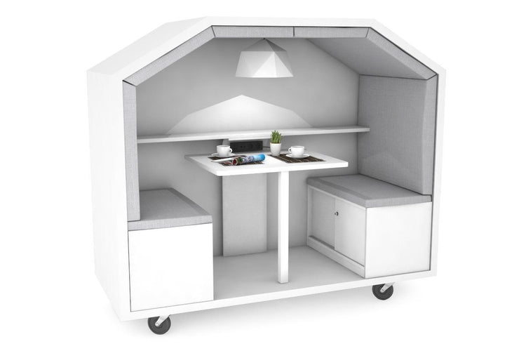 Mobile Meeting Pod Jasonl grey fabric 