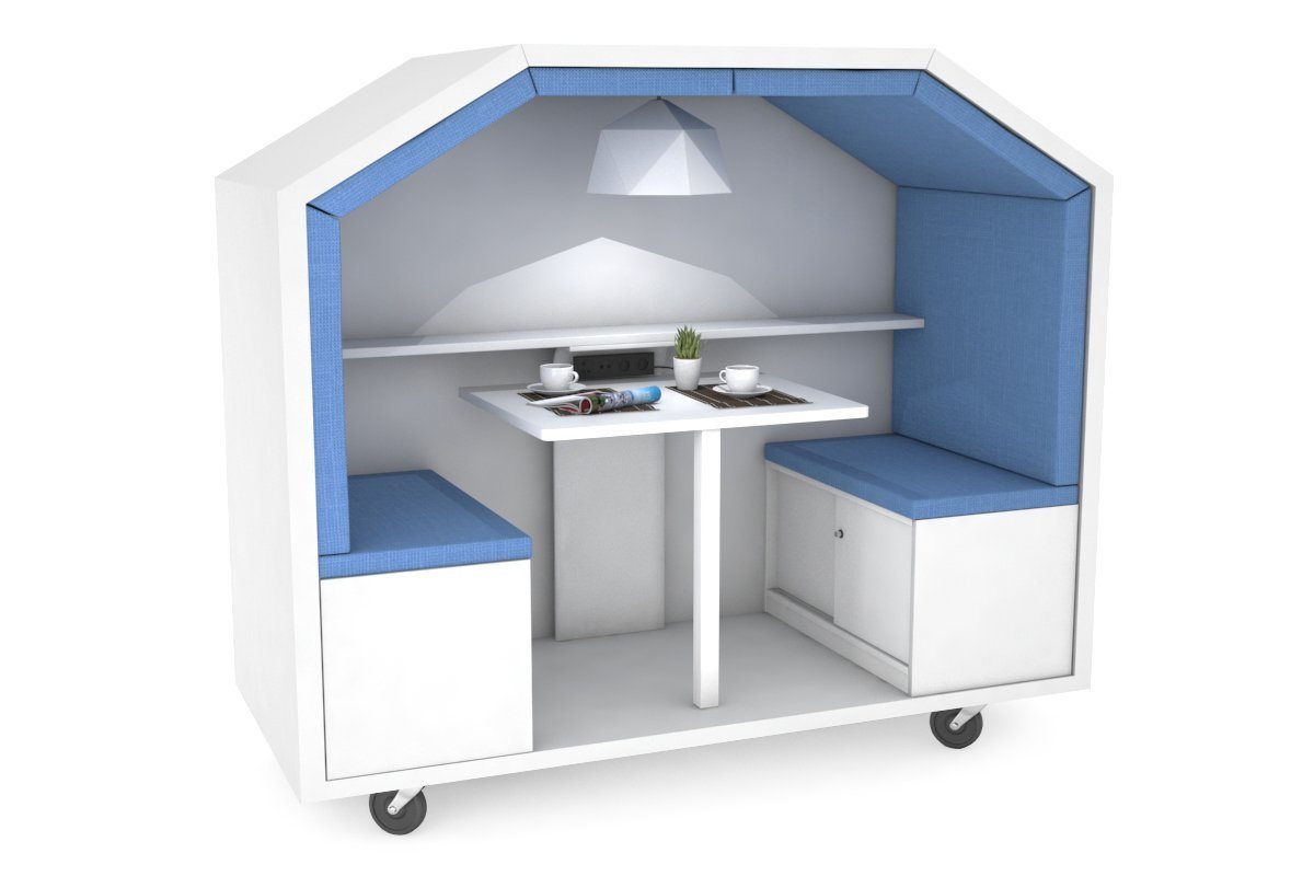 Mobile Meeting Pod Jasonl blue fabric 