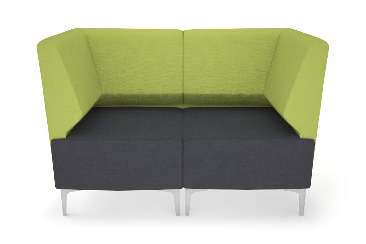 Mondo 2 Seater Corner Lounge-chrome light green 
