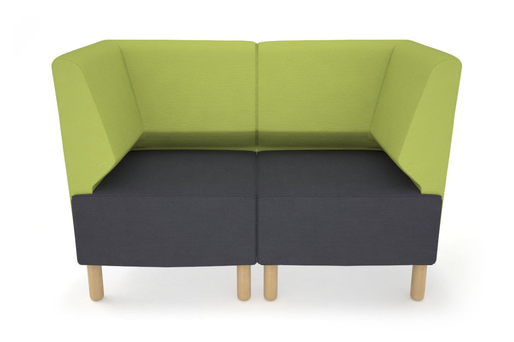 Mondo 2 Seater Corner Lounge-wooden light green 