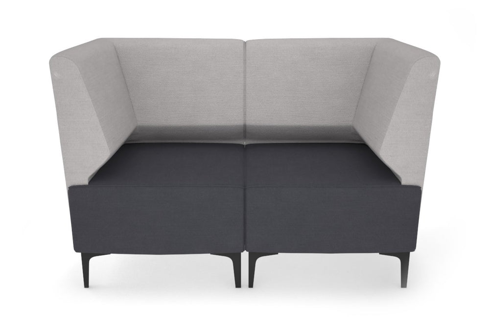 Mondo 2 Seater Corner Lounge-black light grey 