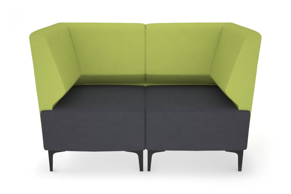 Mondo 2 Seater Corner Lounge-black light green 