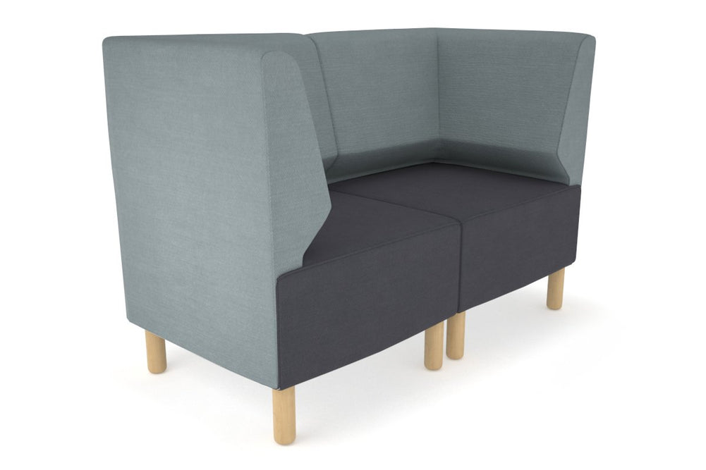 Mondo 2 Seater Corner Lounge-chrome light blue 