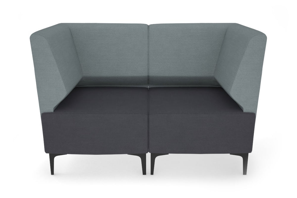 Mondo 2 Seater Corner Lounge-black light blue 