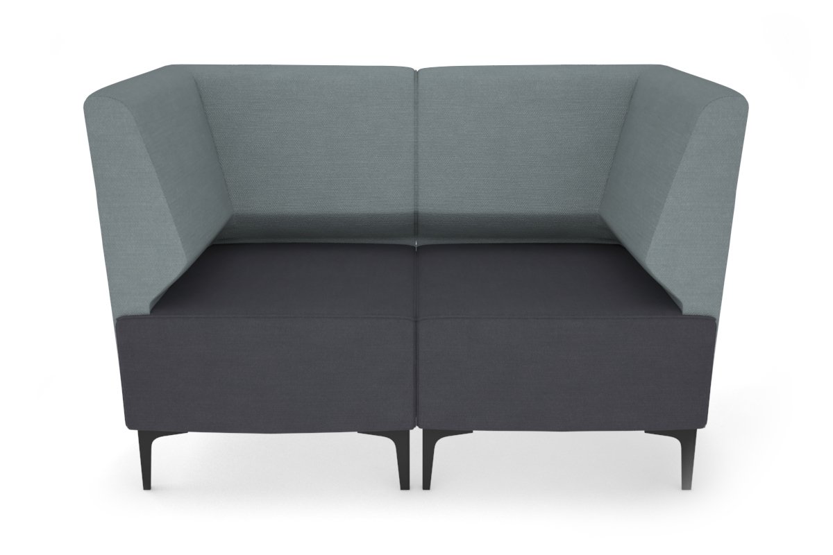 Mondo 2 Seater Corner Lounge-black light blue 