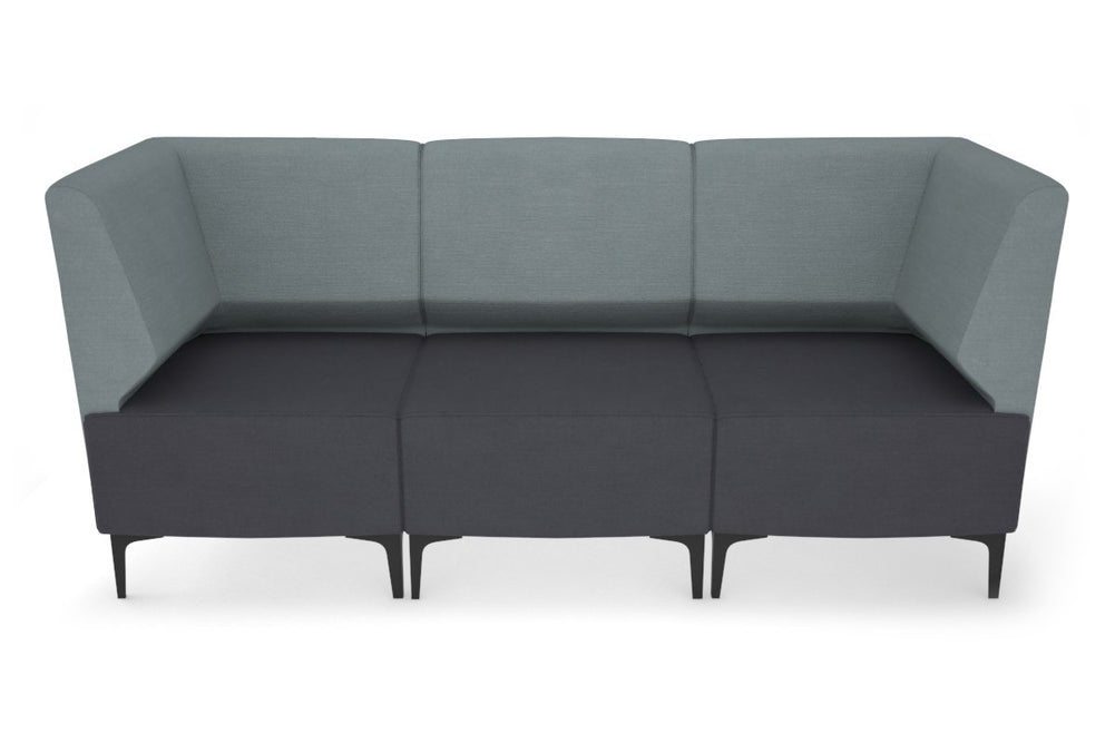Mondo 3 Seater Corner Lounge-black light blue 