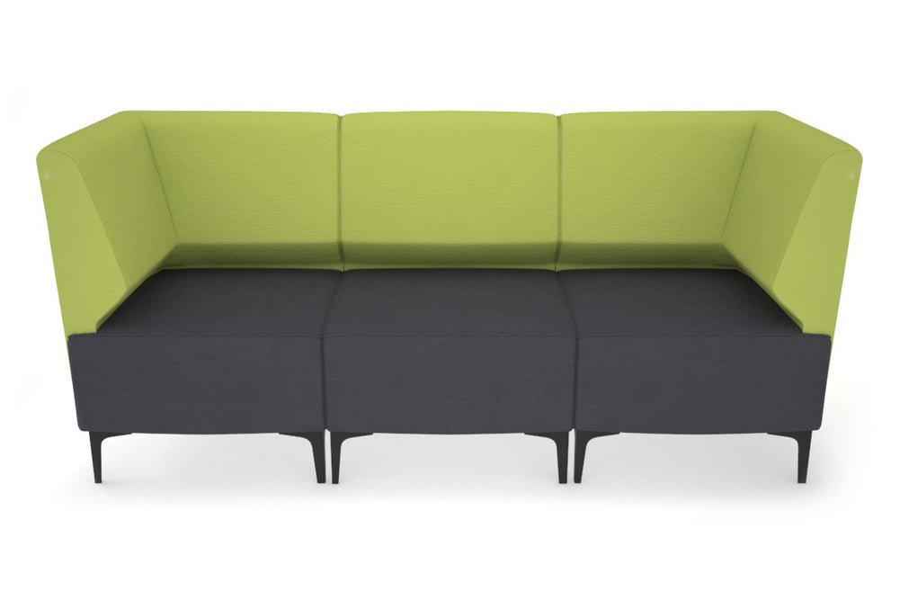 Mondo 3 Seater Corner Lounge-black light green 