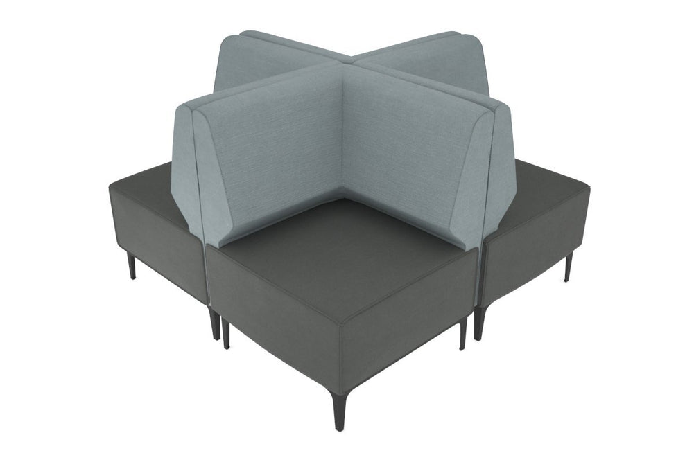 Mondo 4 Corner Back to Back Activity Lounge-black light blue 